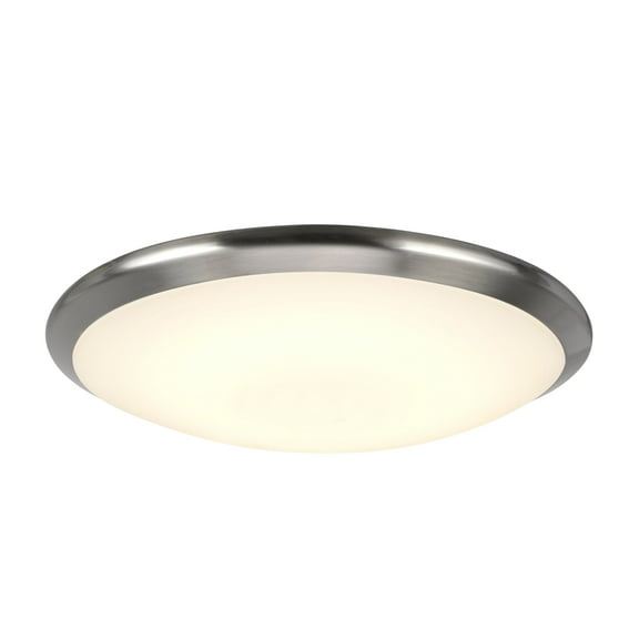 Aspen Creative 63003L-1 LED Large Flush Mount Ceiling Light Fixture, Contemporary Design in Satin Nickel Finish, Frosted Glass Diffuser, 15" Diameter