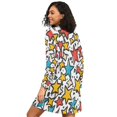 thumbnail image 2 of FORMRS Womens Long Sleeve Nightgowns Crew Neck Sleep Shirt Soft Pajamas Sizes S-3XL, Colorful Stars, 2 of 8
