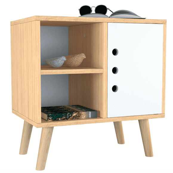 Mueble para recamara MORU Búro Kygo Minimalista Blanco 52 cm Altura x 50 cm Ancho x 35 cm Fondo