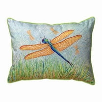 Betsy Drake HJ1485 Pointillist Dragonfly Large Indoor & Outdoor Pillow - 16 x 20 in.
