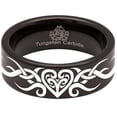 thumbnail image 5 of Tribal Heart Tungsten Carbide Wedding Ring, 5 of 9