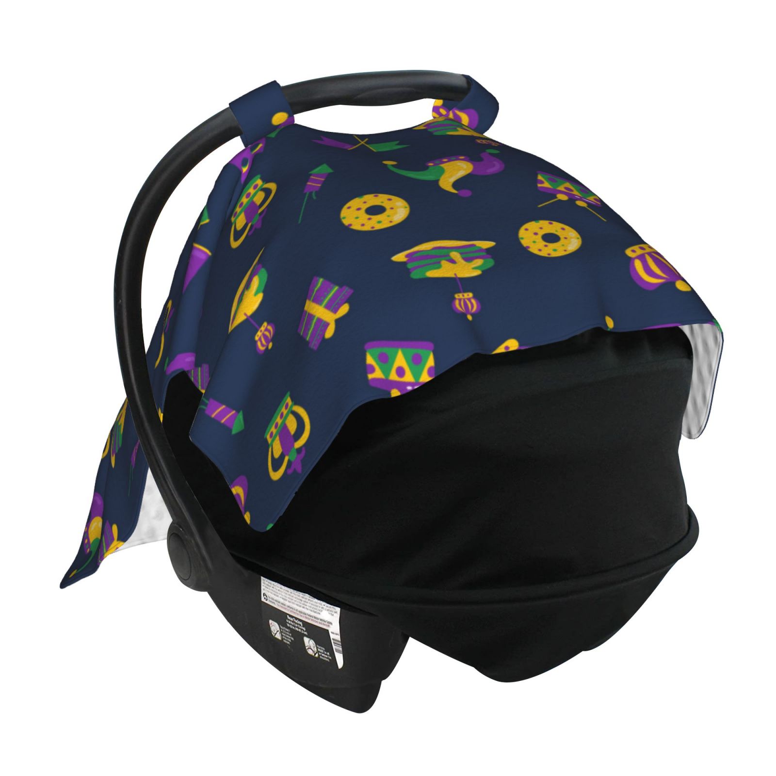 Car Seat Cover Baby - Mardi Gras Carnival Breathable Infant Car Seat Cover for Baby Carseat, Lightweight Comfort Baby Essentials Must Haves Newborn Stuff for Girl Boy