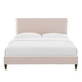 thumbnail image 6 of Modway Phillipa Performance Velvet King Platform Bed in Pink, 6 of 9