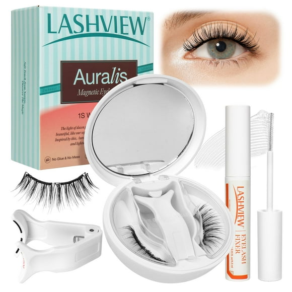 Kit de pestañas magnéticas LASHVIEW Soft Natural Look con aplicador