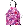 thumbnail image 1 of Abstract Apron, Skewed Uneven Color Blocks Forming a Fractal Mosaic in Stained Glass Style, Unisex Kitchen Bib with Adjustable Neck for Cooking Gardening, Adult Size, Pink Purple Red, by Ambesonne, 1 of 4