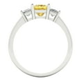 thumbnail image 4 of Three-Stone Engagement Ring for Women - 1.11ct Simulated Yellow Diamond in 18K White Gold Promise Ring, 4 of 6