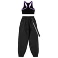 thumbnail image 4 of JanJean Kids Girls Gymnastic Jazz Dance Outfit Sleeveless Tank Top Vest with Chain Pocket Pant Set Lavender 14, 4 of 7