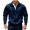 Navy, variant on Mens Warm Sweatshirts Zip Up Fleece Stylish Stand Collar Pocket Front Zipper Jacket Mens Warm Clothing,Navy,2XL