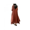 thumbnail image 3 of Lavaport Womens Ethnic Boho Cotton Linen Long Sleeve Maxi Dress Gypsy Dresses, 3 of 5