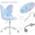 thumbnail image 6 of Cute Fuzzy Kids Chair for Teenage Girls Rolling Study Desk Student Chair Furry Computer Task Chair, Adjustable Butterfly Shaped Reading Vanity Chair for Bedroom, Colorful, 6 of 14