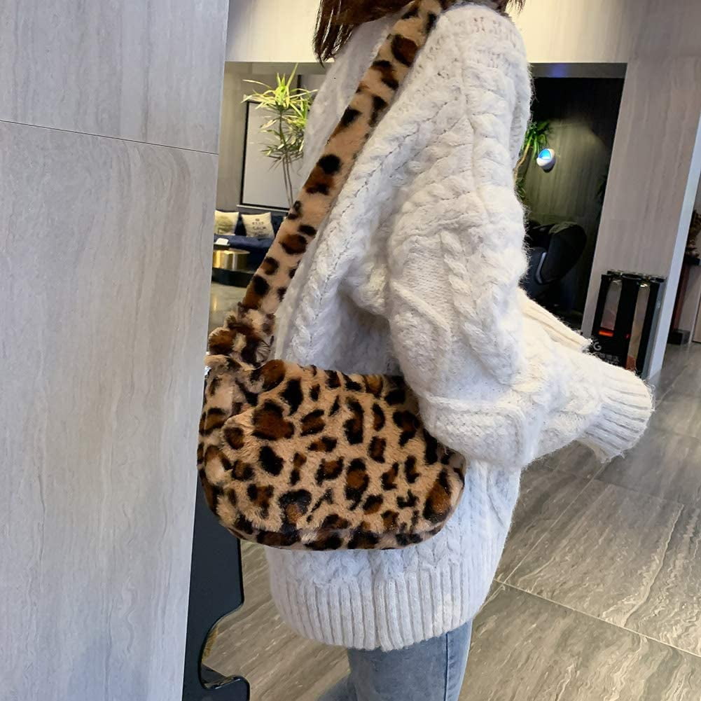 fluffy animal print bag