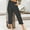 Black, variant on Styesk Women's Pants Fashion Womens Casual Stripe Elastic Loose Pants Straight Wide Leg Trousers With Pocket Capris