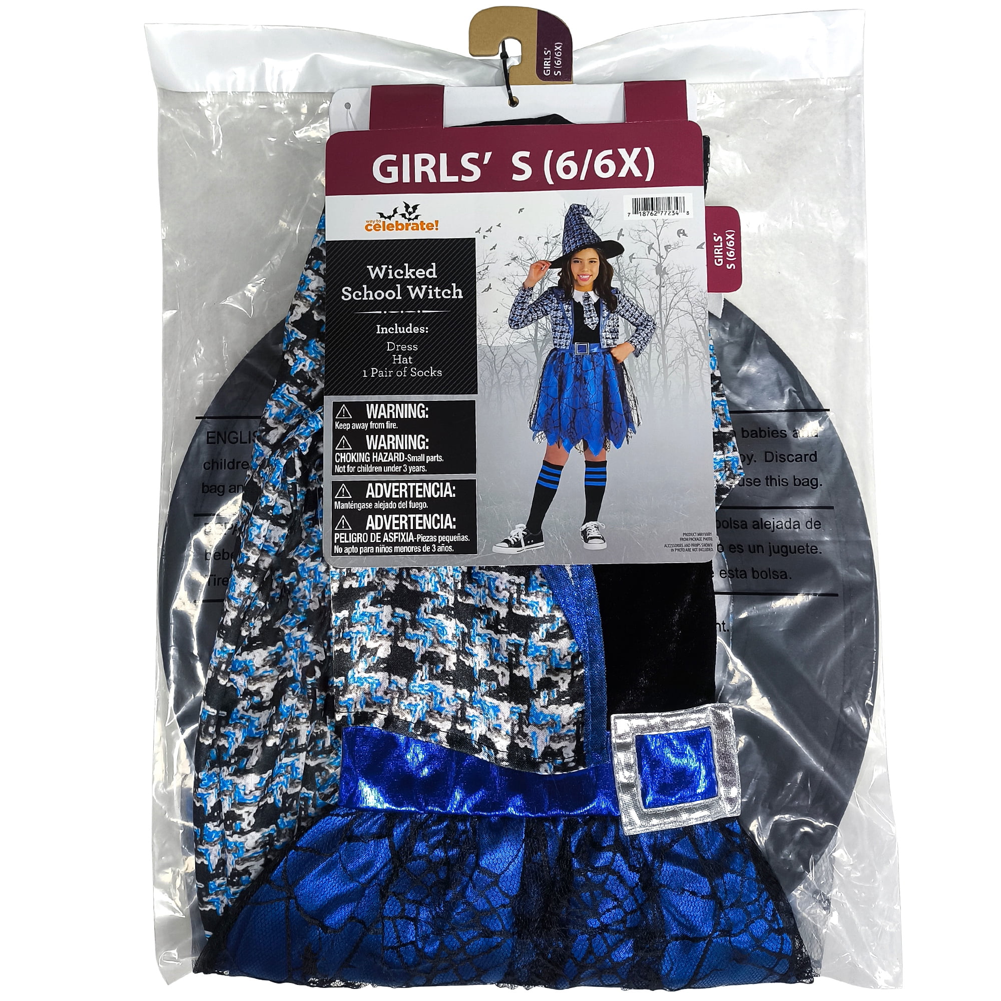 Wicked School Witch Halloween Costume for Children, Girl's Size S (6/6x), by Way to Celebrate