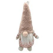 Holiday Time Pink Jumbo Gnome Ornament.  Blushful Theme. Pink & White Color