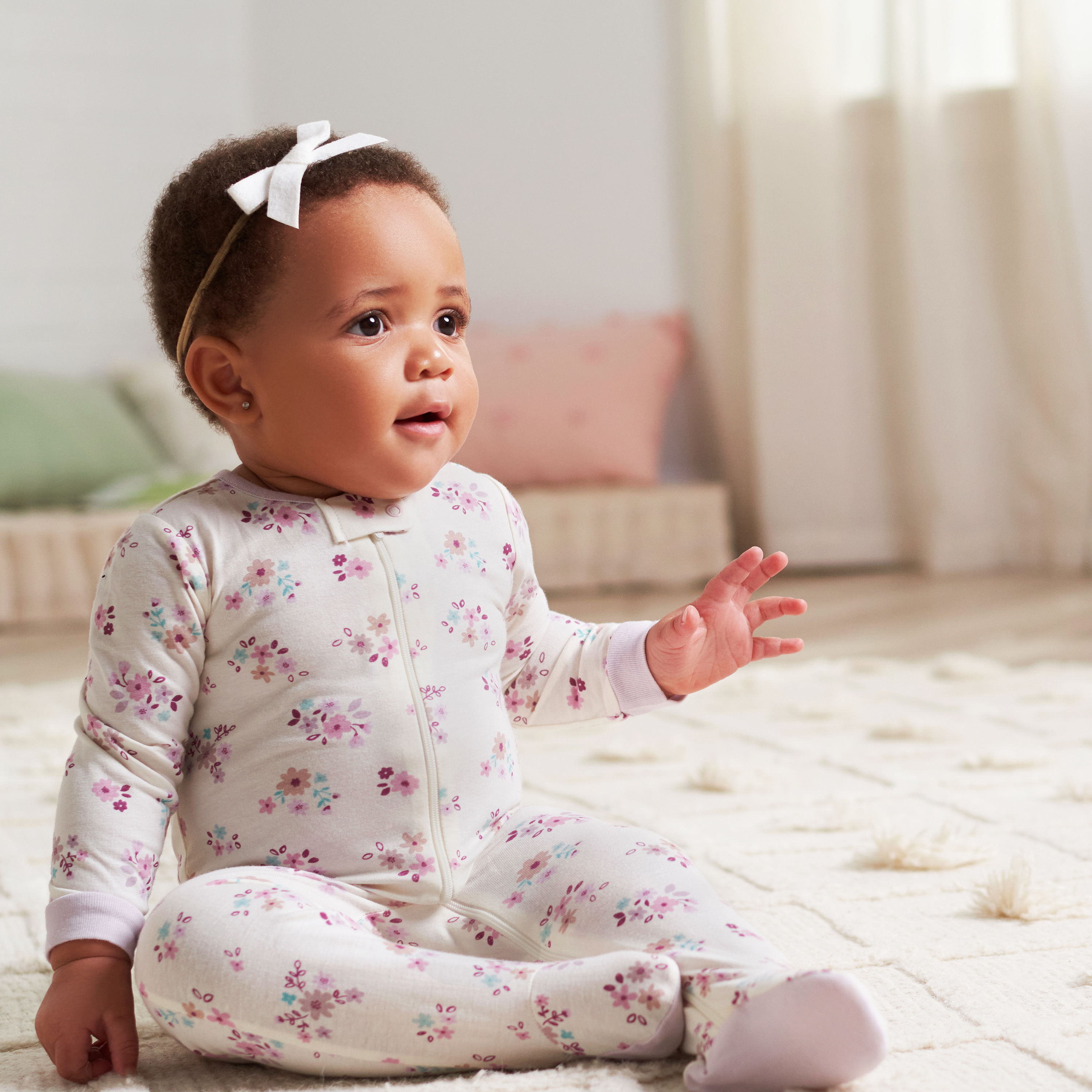 Gerber 2-Pack Baby Girl Sleep and Play Footed Pajamas photo 3