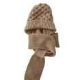 thumbnail image 2 of Cuekondy Scarf ,Hat,& Gloves for Hat Women's Winter Hat Scarf Buckle Wind and Snow Hat Plush Knitted Hat Ear Protector Woolen Hat Brown Scarf ,Hat,& Gloves, 2 of 5