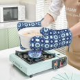 thumbnail image 7 of Honeii Vintage Blue patten Oven Mitts and Pot Holders Sets, Baker Oven Mitts, Mittens for Kitchen Decor, Baking Lover over Gloves Gifts, 7 of 7
