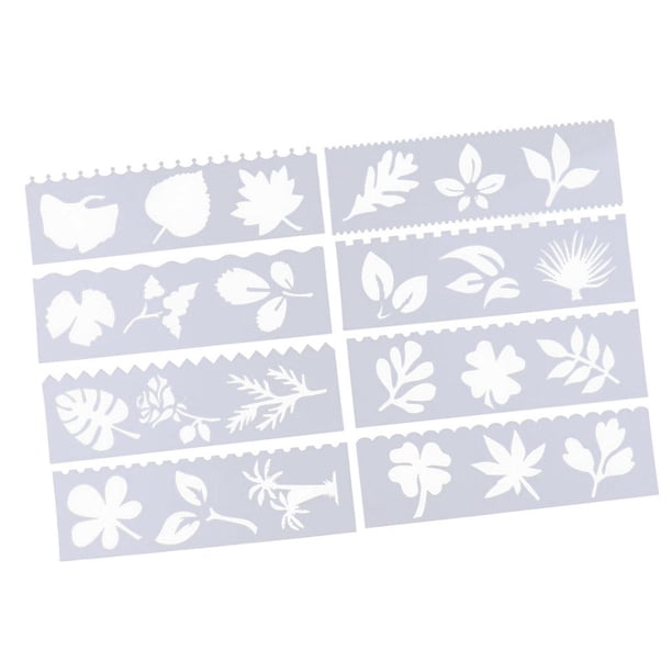8 plantillas de pintura para álbumes de recortes, relieve y estampado. Hoja