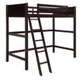 thumbnail image 6 of Loft Bed with Removable Ladder and Safety Guardrails,Twin Size Loft Bed Frame with Solid Wood Slats Support and Large Underbed Space for Kids Teens Adults,No Box Spring Needed, Espresso, 6 of 7