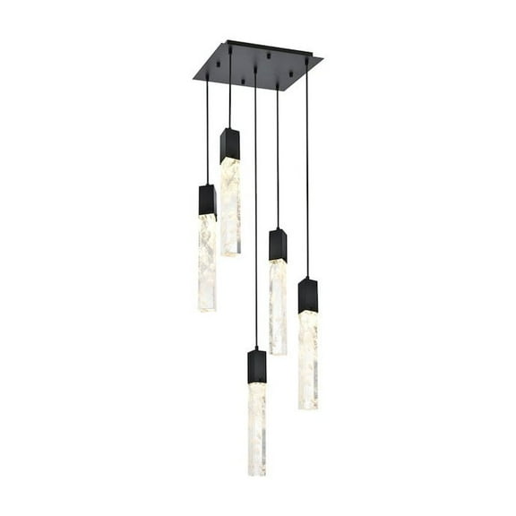 Elegant Lighting Aurora 16 inch Pendant in Black