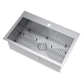 thumbnail image 4 of Exclusive Heritage 33"x22" Single Bowl Topmount Stainless Steel Kitchen Sink with Strainer and Grid, 4 of 8