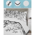 thumbnail image 3 of Twin XL Quilt Bedding Set, Black Leaves Reversible Summer Quilt 3 Pieces, Summer Botanical Lightweight Bedspreads Coverlets with 2 Pillow Shams for All Seasons, 3 of 5