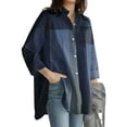 thumbnail image 3 of WISEFIN Womens Workwear Plaid Long Sleeve Turn-down Collar Button Relaxed Fit T-Shirt Blouses Tops, 3 of 3