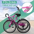 thumbnail image 2 of FICISOG Adult 20" 7 Speed Foldable Tricycle with Rear Basket, Pink, 2 of 8