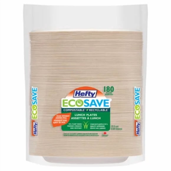 Hefty EcoSave Luncheon Paper Plates Disposable Plates - 180-pack