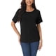 thumbnail image 1 of Camisetas de manga corta casuales para mujeres INSPIRE CHIC, blusas básicas de punto de verano sueltas de color sólido, XL negro, 1 of 6