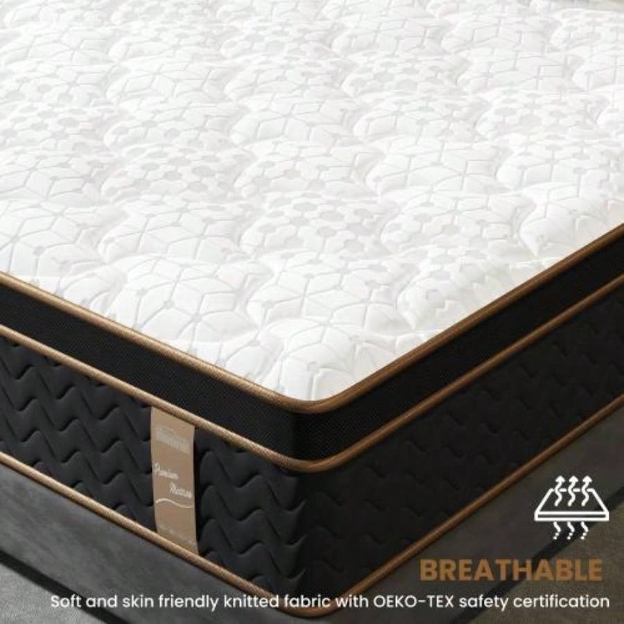 10 Inch Hybrid Mattress Gel Foam Individually Encased Coils Fiberglass-Free Motion Isolation Mattress in a Box CertiPUR-US Certified for Bedroom Use