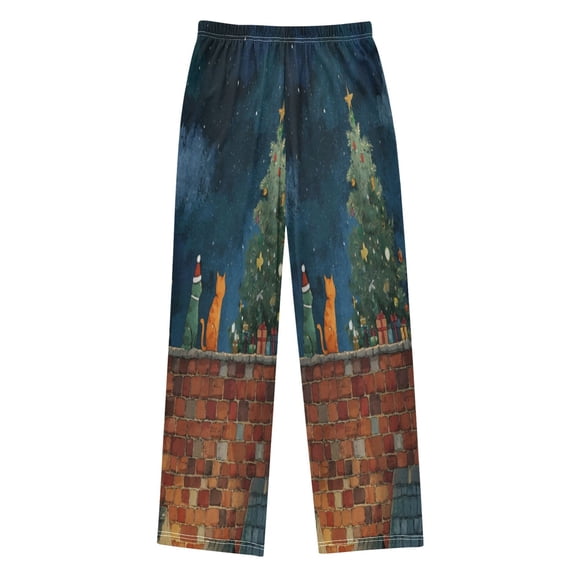 Ttyddzy The Orange Cat Printed Boy's Pajama Pants, Cotton-like Modal for Spring/Autumn
