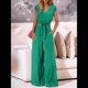 thumbnail image 5 of Conjuntos de Dos Piezas de Verano para Mujer 2025, Top Corto con Cinturón, Mangas y Cuello en V, Pantalones Anchos, Chándal Informal. Verde XL, 5 of 8
