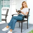 thumbnail image 4 of Nuu Garden 7 Pieces Patio Dining Set, Large Rectangle Metal Table with 1.57’’ Umbrella Hole, 6 Wicker Dining Chairs, Mixed Color and Weather-Resistant, Black, 4 of 10