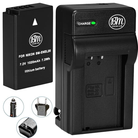 BM Premium EN-EL20  EN-EL20A Battery and Charger for Nikon Coolpix P950  P1000  DL24-500  Coolpix A  1 AW1  1 J1  1 J2  1 J3  1 S1  1 V3 Cameras