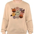 thumbnail image 2 of Halloween Smileys Sweatshirt Unisex 3X-Large Sand, 2 of 5