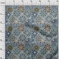 thumbnail image 3 of oneOone Viscose Chiffon Medium Blue Fabric Moroccan Mosaic Floral Sewing Material Print Fabric By The Yard 42 Inch Wide, 3 of 4