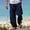 Navy, variant on Men's Casual Linen Harem Pants with Drawstring Elastic Waist for Beach Yoga and Comfortable Everyday Wear