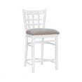 thumbnail image 3 of Linon Flint Beech Wood Commercial Grade Set of Two Counter Stools in White, 3 of 10