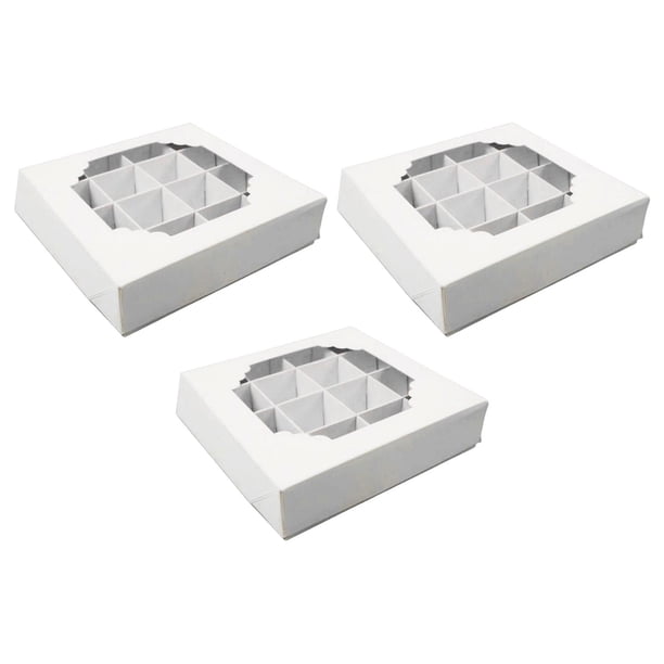 Caja de Embalaje de 3 Piezas, Caja de Aperitivos, Cajas de Embalaje de Regalo para Celebración, Fiesta de Cumpleaños , Blanco Soledad Cajas de dulces