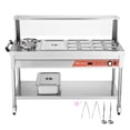 thumbnail image 5 of VEVOR Commercial Food Warmer, 7 Pans + 2 Pots Electric Steam Table, 1800W Professional Buffet Catering Food Warmer with Shield Undershelf Wheels, Stainless Steel Server, 5 of 9