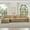 Light Coffee, variant on Newest Classic 3 Seater Modular L Shaped Sectional Couch, Flared Arms, Removable Ruffles Pleats Skirts, Spindle Legs,Comfy Chenille Four-Seat Deep Seat Sofa, Movable Ottoman,Beige White
