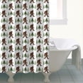 thumbnail image 4 of Brown Bigfoot and Tree Pattern Shower Curtain 84"x72" ,Bathroom Decorative Shower Curtains Set with 12 Hooks,Modern Waterproof Washable Shower Curtain, 4 of 6