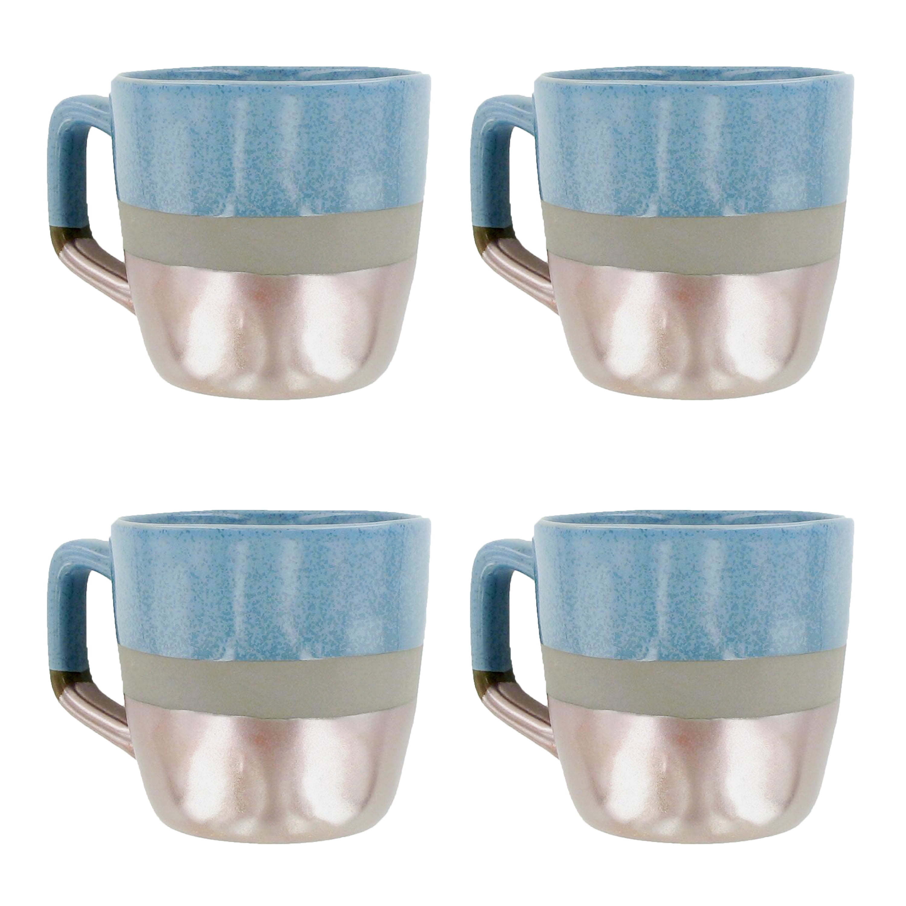 Ceramic Mug Stoneware Hand-grip Black Golden Coffee Milk Office Home Eco-friendy 