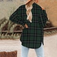 thumbnail image 6 of Plaid Shacket Jackets Shirts for Women Long Sleeve Cardigans Lightweight Color Block Jacket Buttons Down Collar Plaid Shirts Loose Plus Size Flannel Jacket With Pocket, 6 of 6
