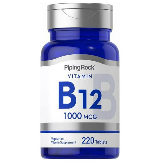 Vitamin B12 1000 mcg | 220 Tablets | Vegetarian, Non-GMO, Gluten Free Supplement | By Piping Rock