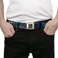 thumbnail image 3 of DC Comics Belt, Seatbelt Buckle Belt, Batman Action Poses Bat Signal Black, 30 to 44 Inches, 3 of 9