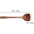 thumbnail image 3 of Wooden Spatula, 2Pcs Long Handle Flat Non-Stick Kitchen Cookware for Mixing and Cooking, 15.35”, 3 of 5