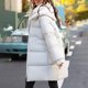 thumbnail image 1 of Parkas de manga larga para mujer, abrigo informal holgado de invierno a la moda con bolsillos de color y cremallera, abrigo largo reversible de algodón para mujer, 1 of 5