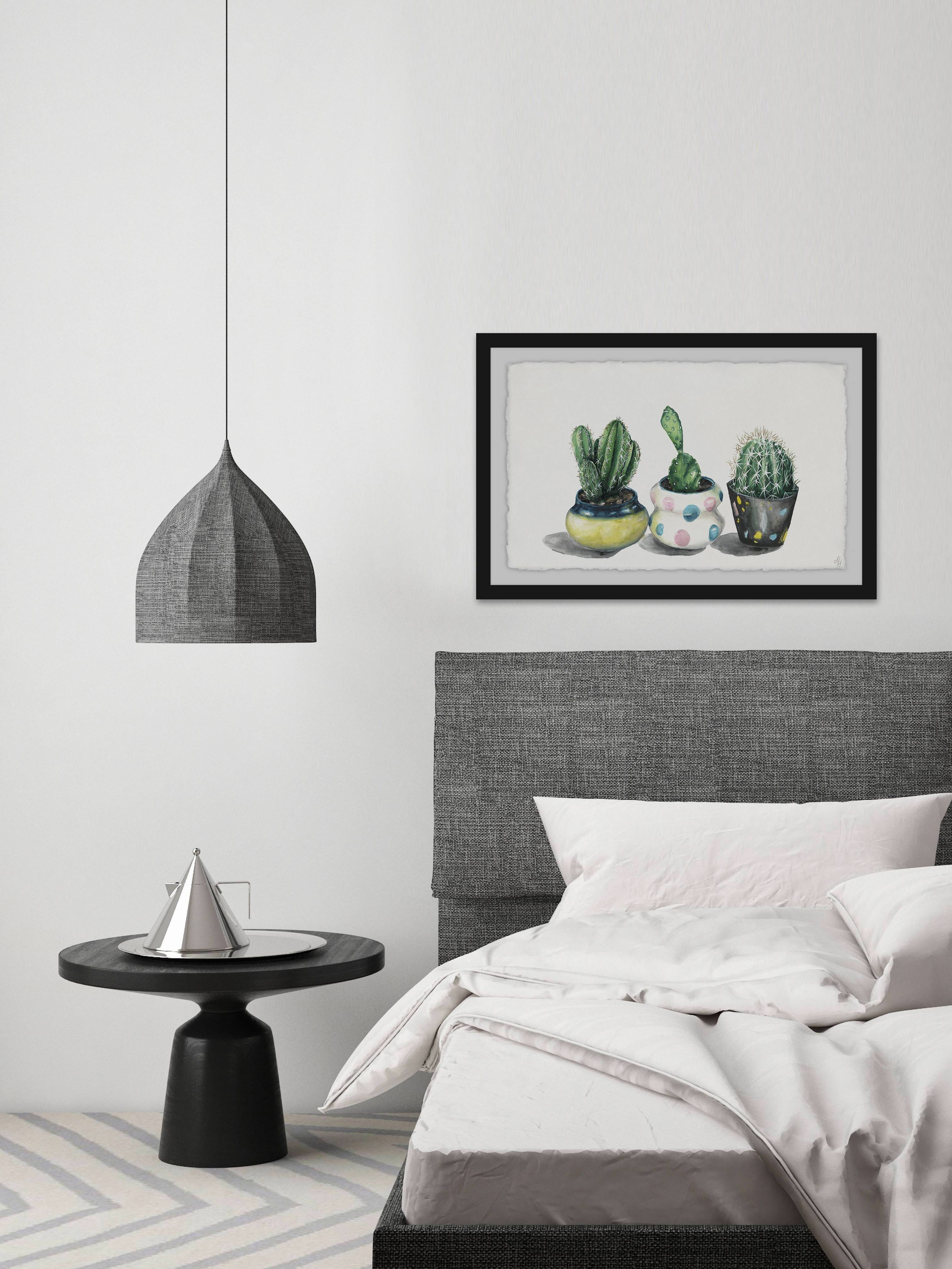 Cacti Trio Framed Painting Print